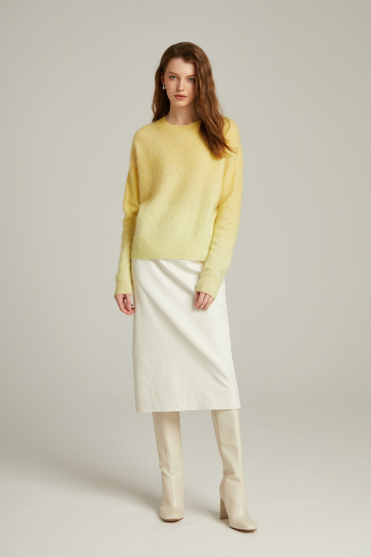 Women's Long Sleeve Tie-Dye Brushed Cashmere Sweater