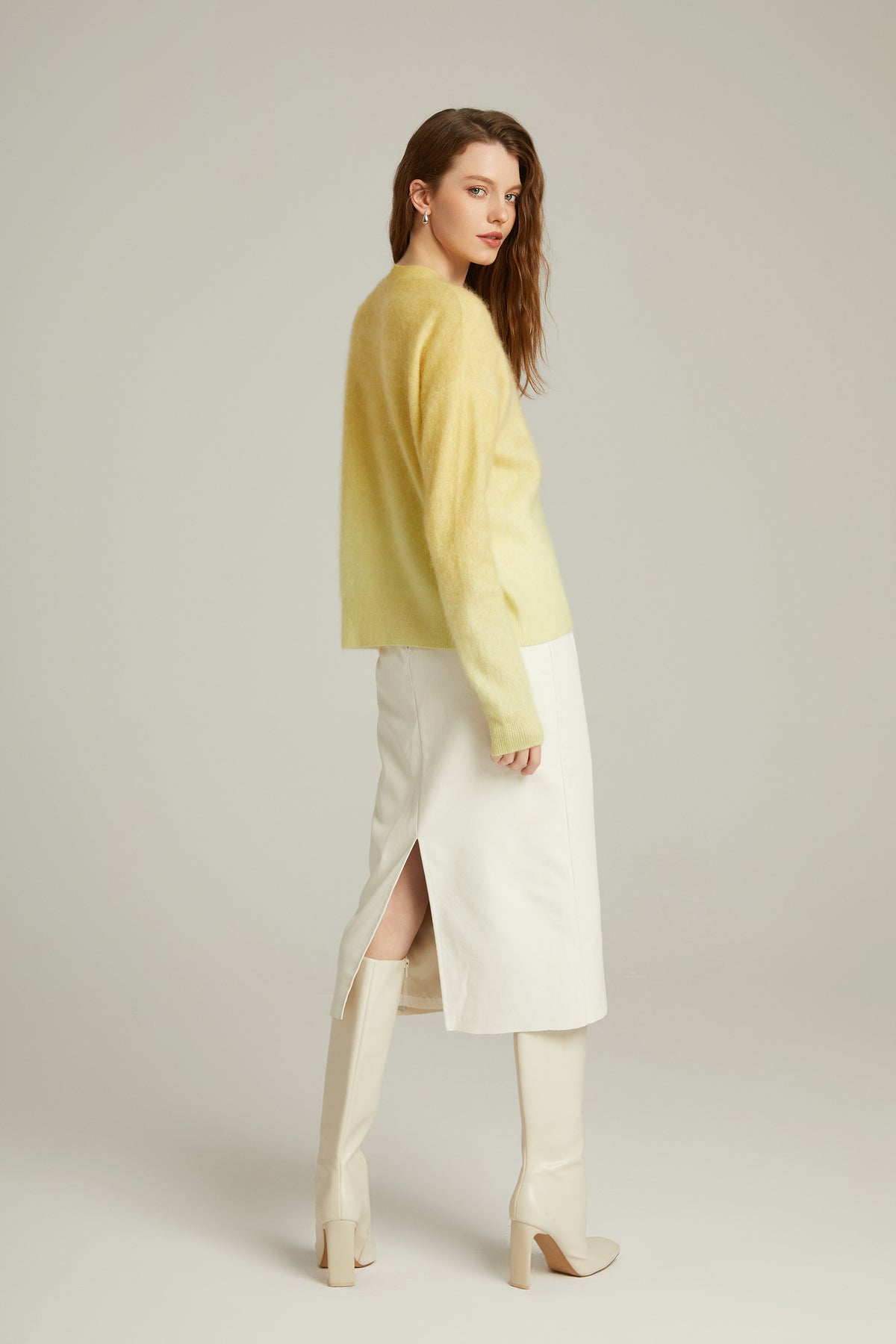 Women's Long Sleeve Tie-Dye Brushed Cashmere Sweater