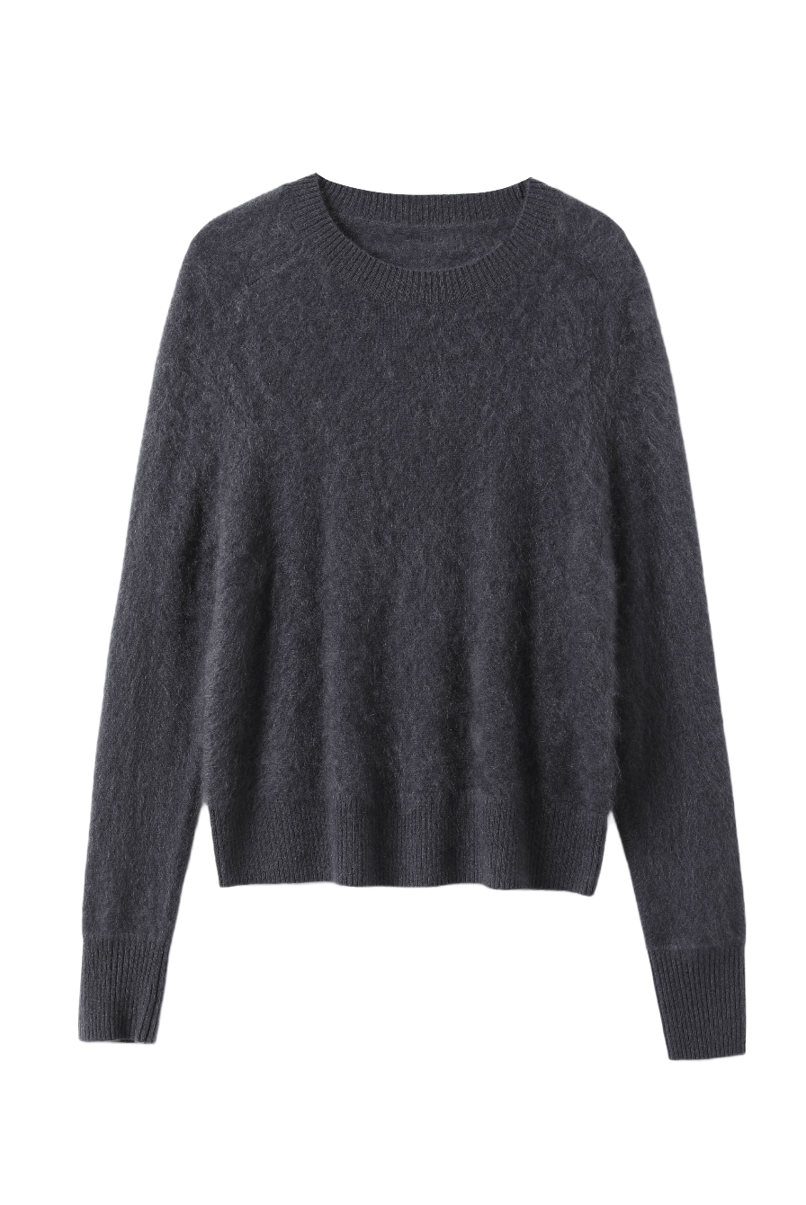 Women’s Brushed Cashmere Saddle Shoulder Crewneck Sweater