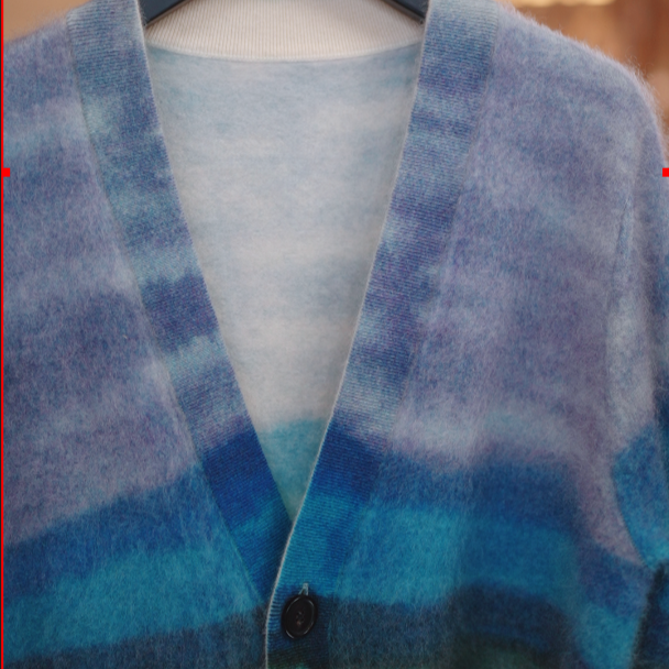 100% cashmere printed color blocked fleece jacket