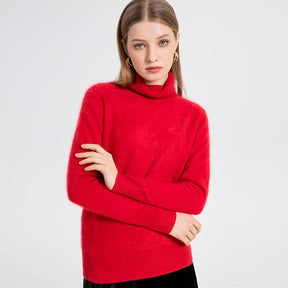 100% brushed cashmere high neck sweater