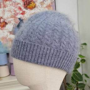 Women's Brushed Cashmere Cable Knit Beanie