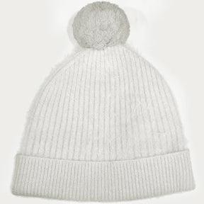 Women's Brushed Cashmere Beanie with Pompom