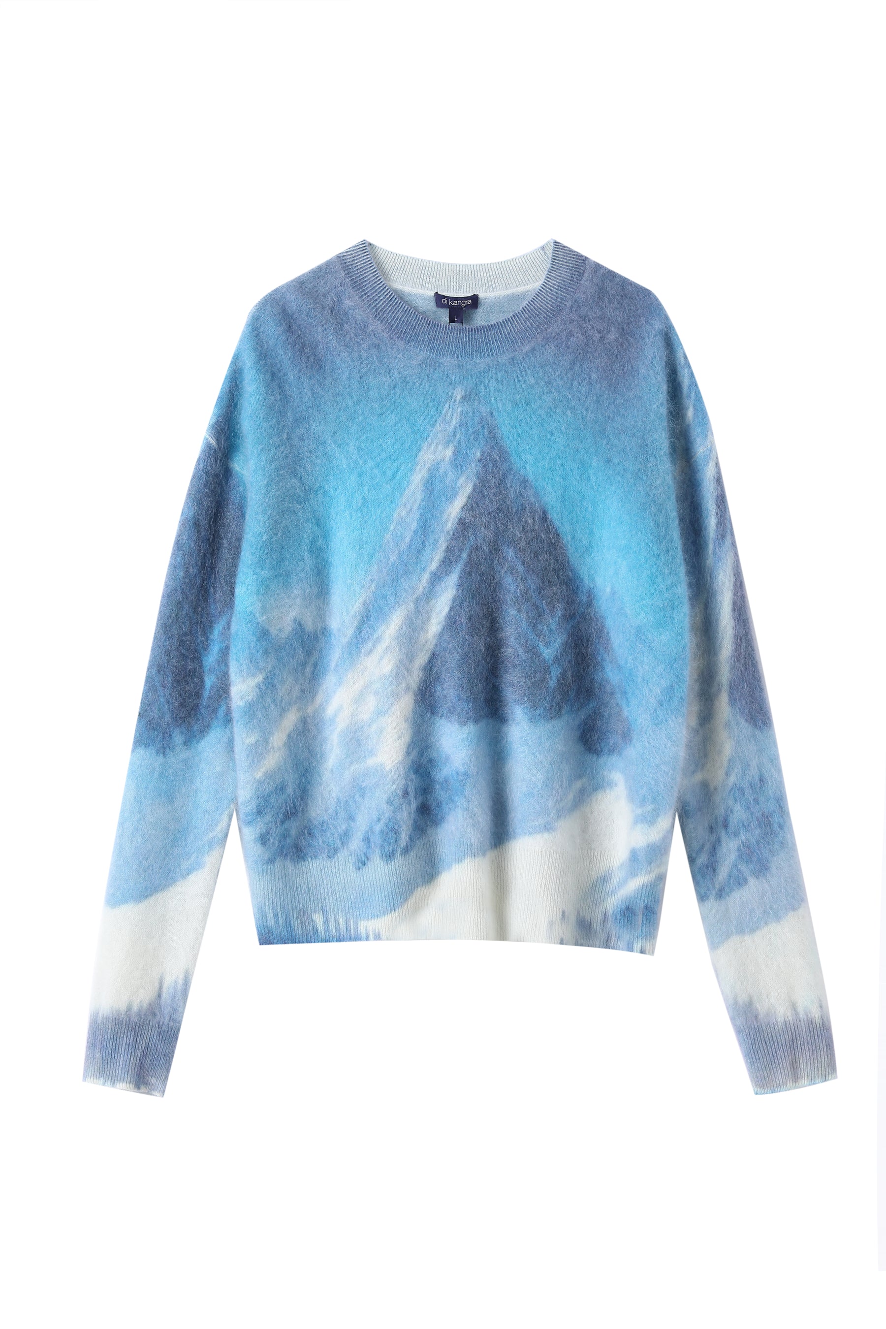 Women’s Brushed Cashmere Allover Printed Pullover Sweater