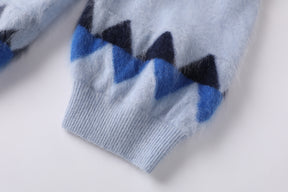 Women’s Brushed Cashmere Allover Jacquard Drop-Shoulder Crewneck Sweater